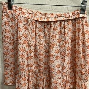 Pink Rose Orange White Bubble Mini Skirt